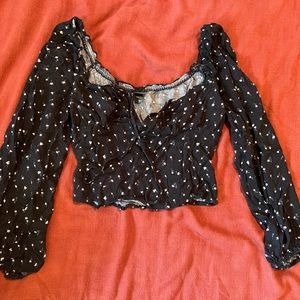 Wild Fable Peasant Smocked Crop Top